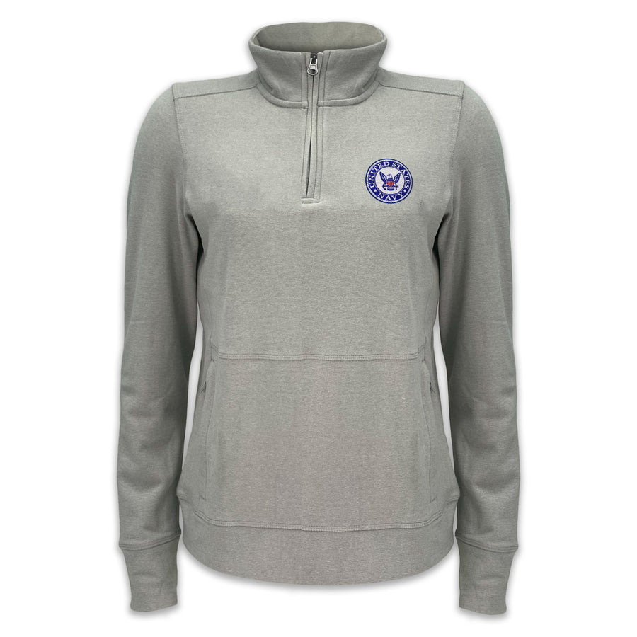 Navy Ladies Crush 1/4 Zip Pullover (Grey)