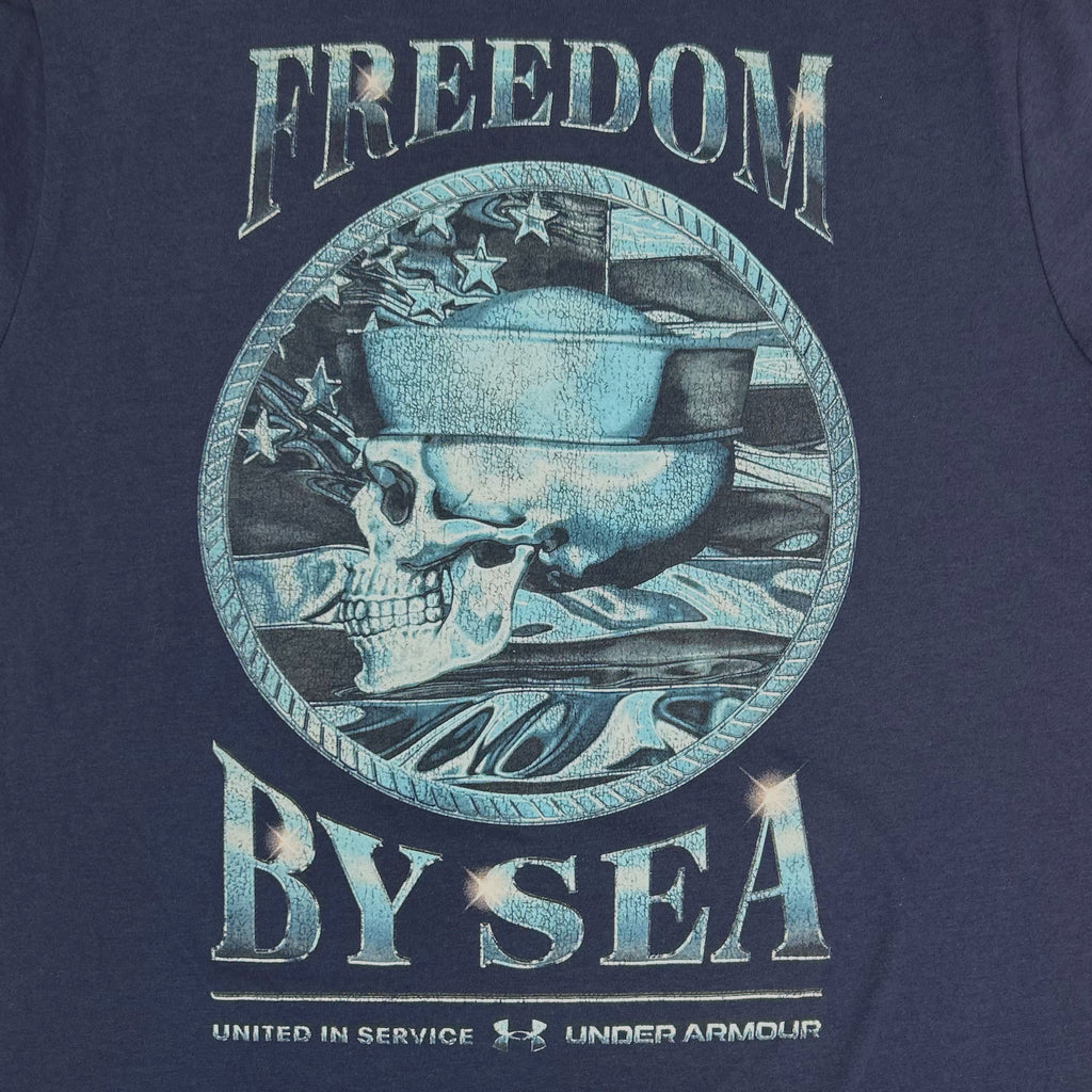 Navy Under Armour Freedom By Sea Skull T-Shirt (Navy)