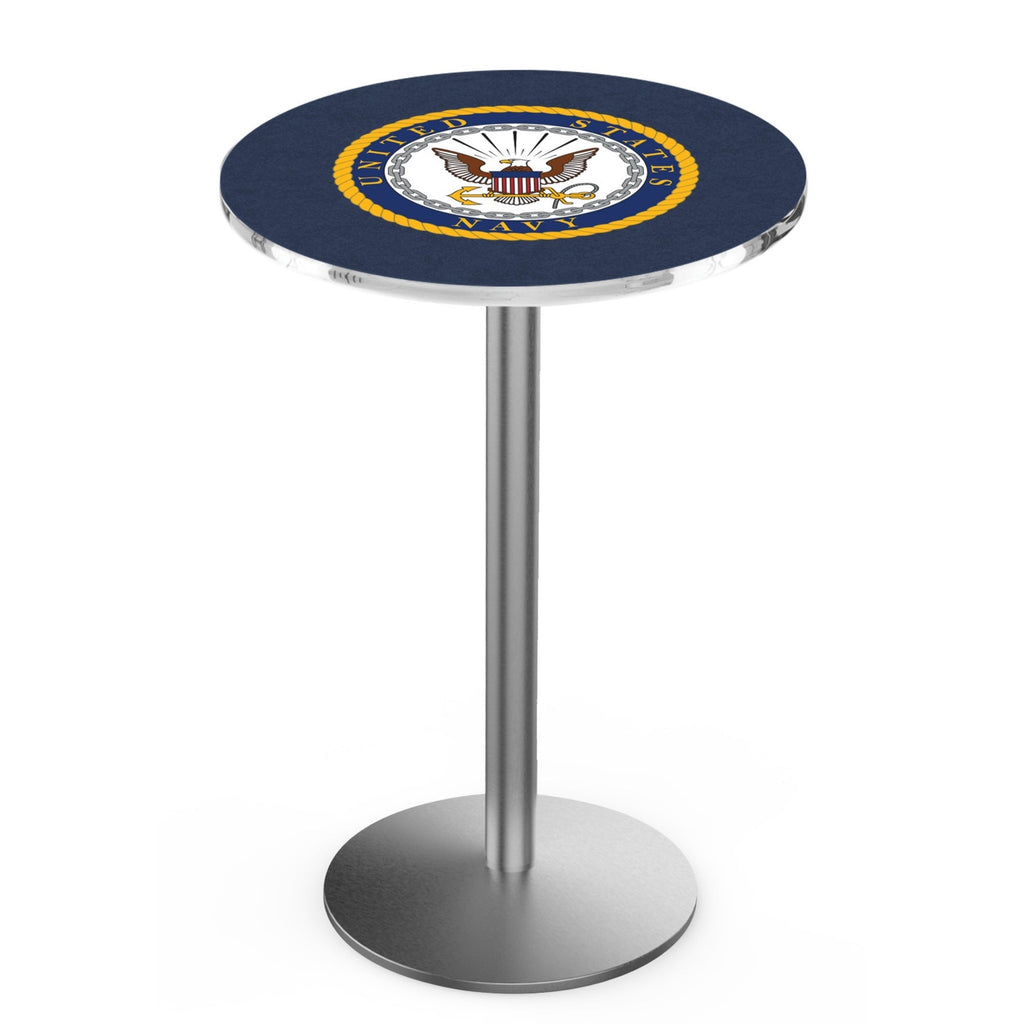 Navy Eagle Pub Table with Round Base*