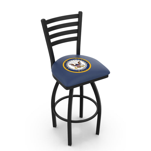 Navy Eagle Swivel Stool with Ladder Back*