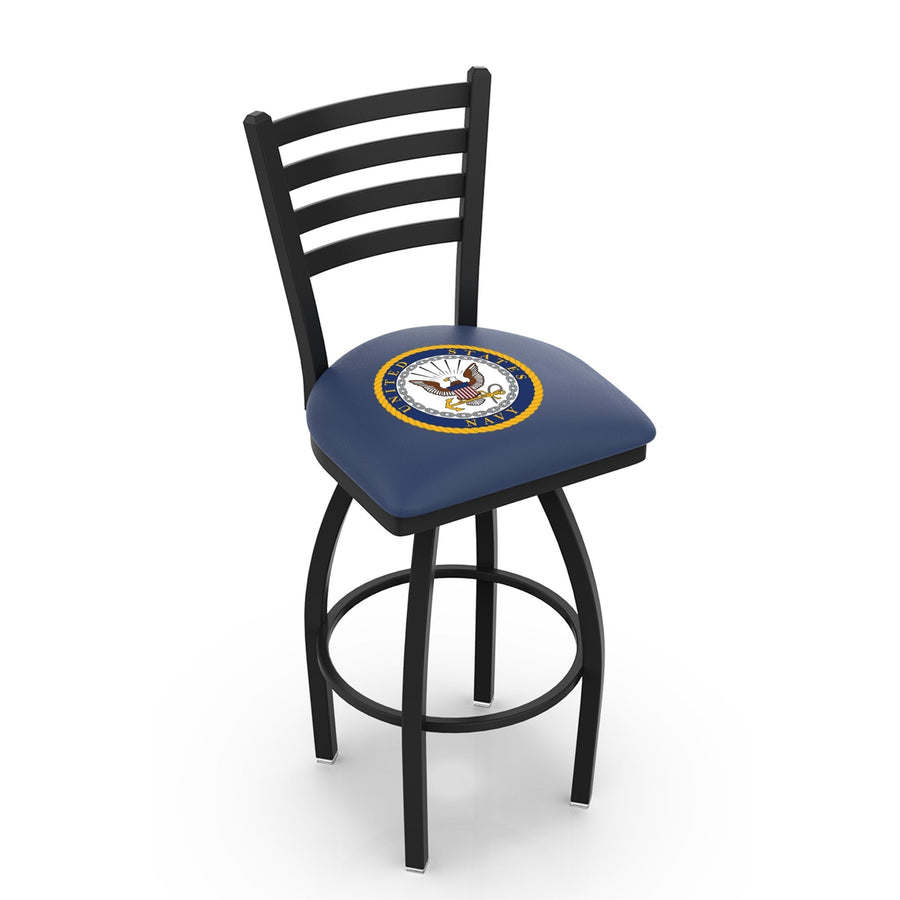 Navy Eagle Swivel Stool with Ladder Back*