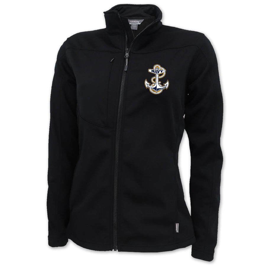 Navy Anchor Ladies Flash Performance Knit Jacket (Black)