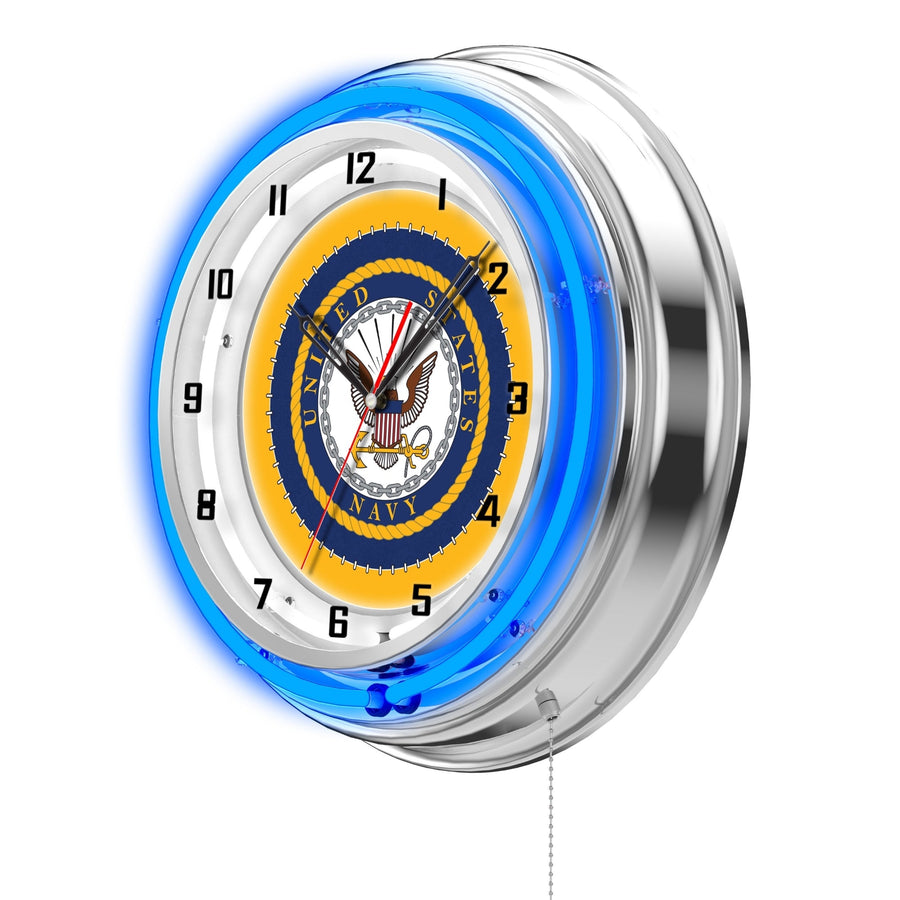 Navy 19" Double Neon Wall Clock