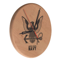 Load image into Gallery viewer, United States Navy 13&quot; Solid Wood Engraved Clock*