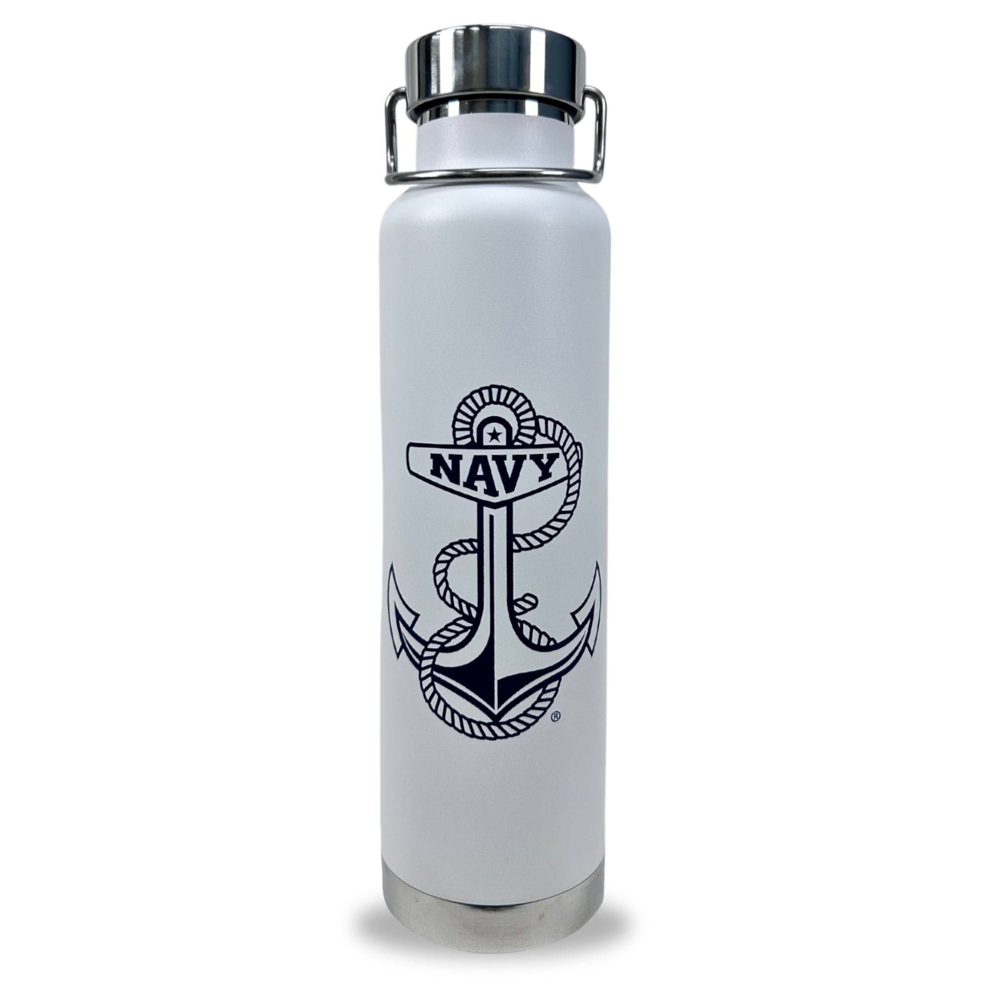 Stainless Steel Water Bottle, Java Navy White - Lifeguard Press