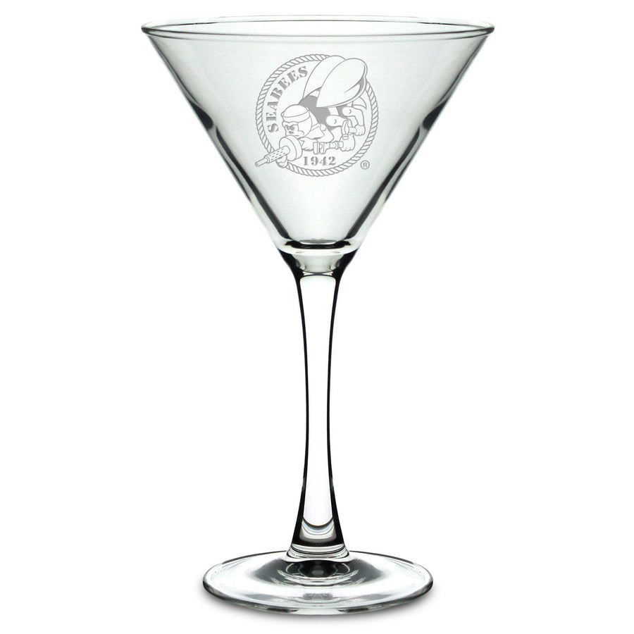 Navy Seabees 10oz Martini Glass*