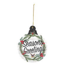 Load image into Gallery viewer, Navy Christmas Ornament - Seasons Greetings