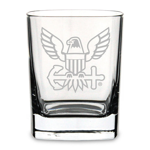 US Navy Square 11.75oz Double Old Fashion Glass