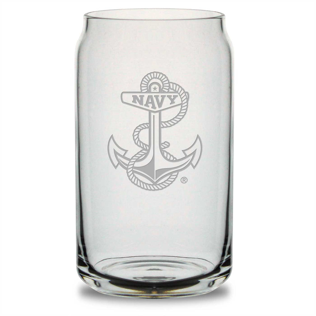 Navy Anchor 16oz Beer Can Glass*