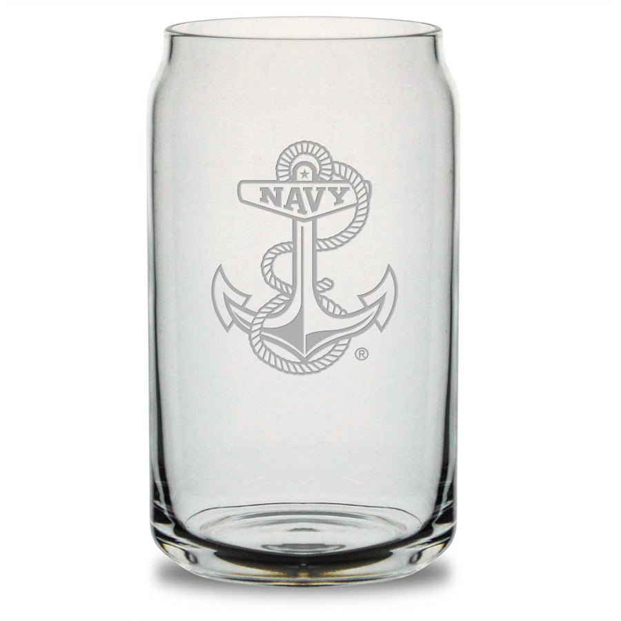 Navy Anchor 16oz Beer Can Glass*