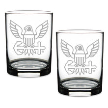 Load image into Gallery viewer, Navy Eagle Set of 2 14oz Double Old Fashioned*