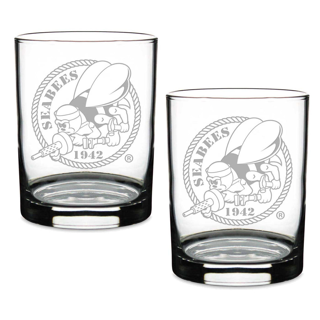 Seabees Set of 2 14oz Double Old Fashioned*