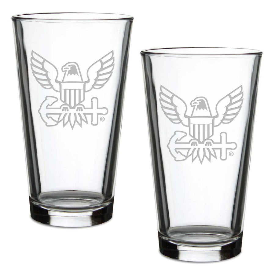 Navy Eagle Set of 2 16oz Pint Glasses*