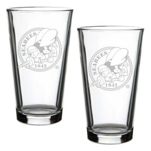 Load image into Gallery viewer, Seabees Set of 2 16oz Pint Glasses*