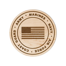 Load image into Gallery viewer, U.S. Armed Services With Flag Coaster