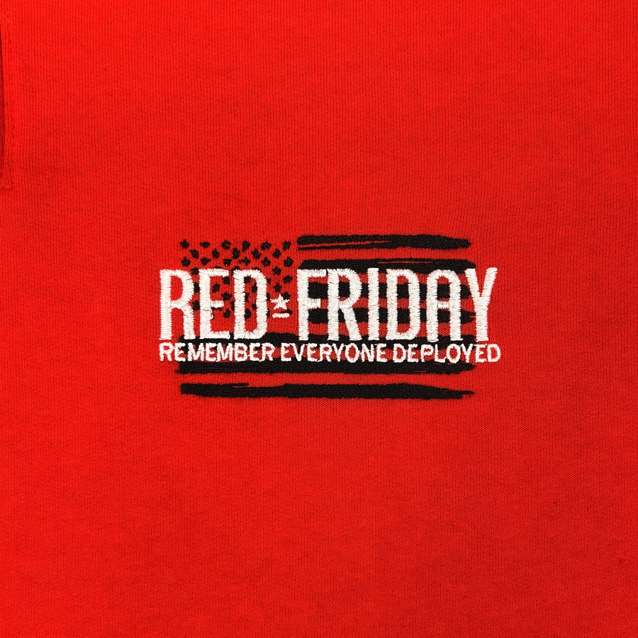 RED Friday Embroidered Fleece 1/4 Zip (Red)