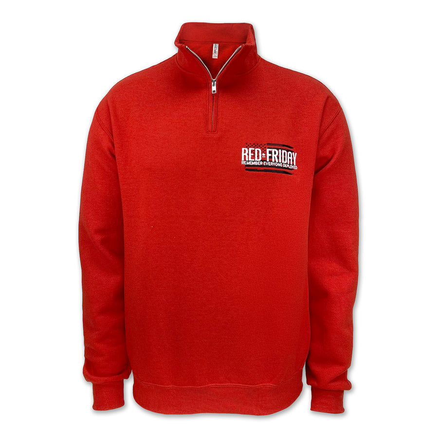 RED Friday Embroidered Fleece 1/4 Zip (Red)