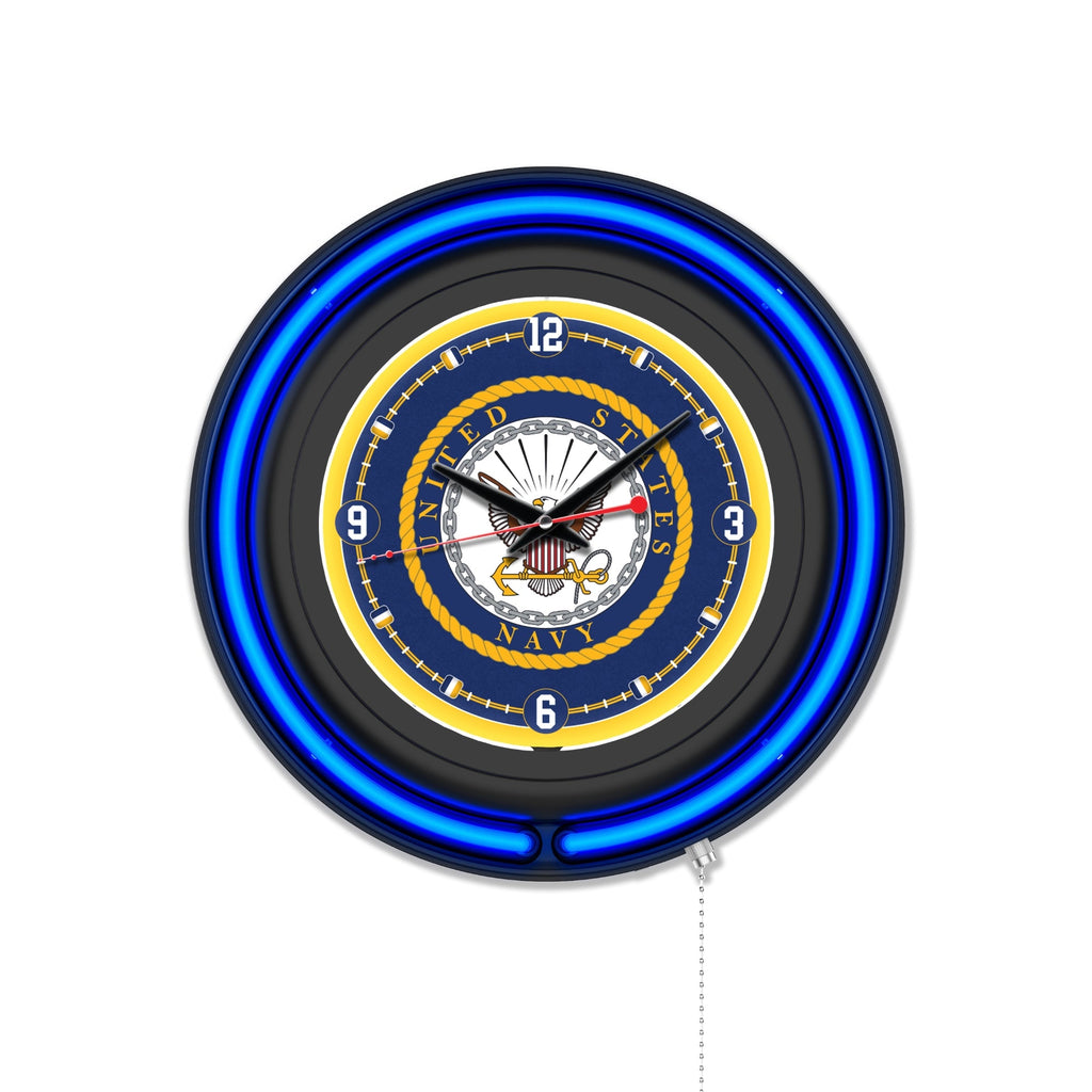 United States Navy Double Neon Wall Clock*