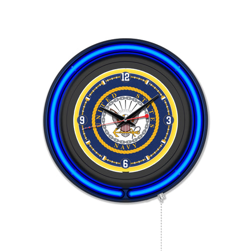 United States Navy Double Neon Wall Clock*