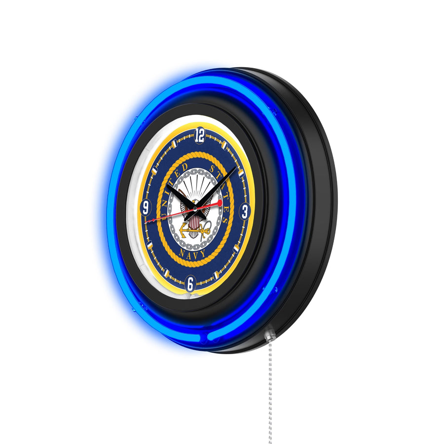 United States Navy Double Neon Wall Clock*