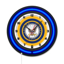 Load image into Gallery viewer, United States Navy Double Neon Wall Clock*