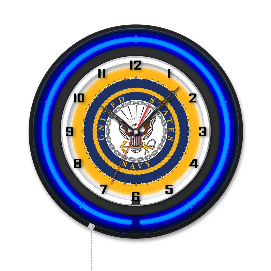 United States Navy Double Neon Wall Clock*