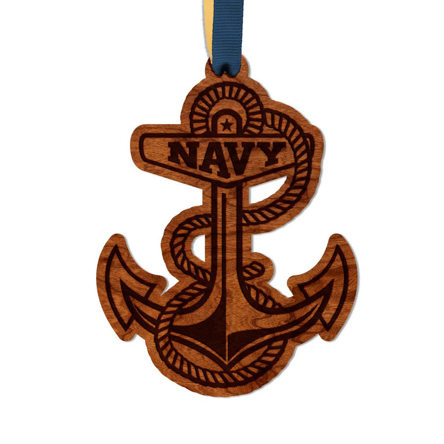 United States Navy Anchor Cherry Ornament