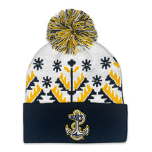 Load image into Gallery viewer, Navy Anchor Knit Pom Beanie