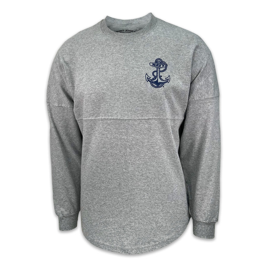 Navy Anchor Original Crew Neck Spirit Jersey (Heather Grey)