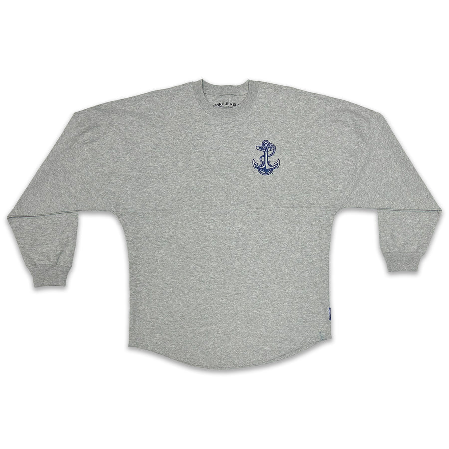 Navy Anchor Original Crew Neck Spirit Jersey (Heather Grey)