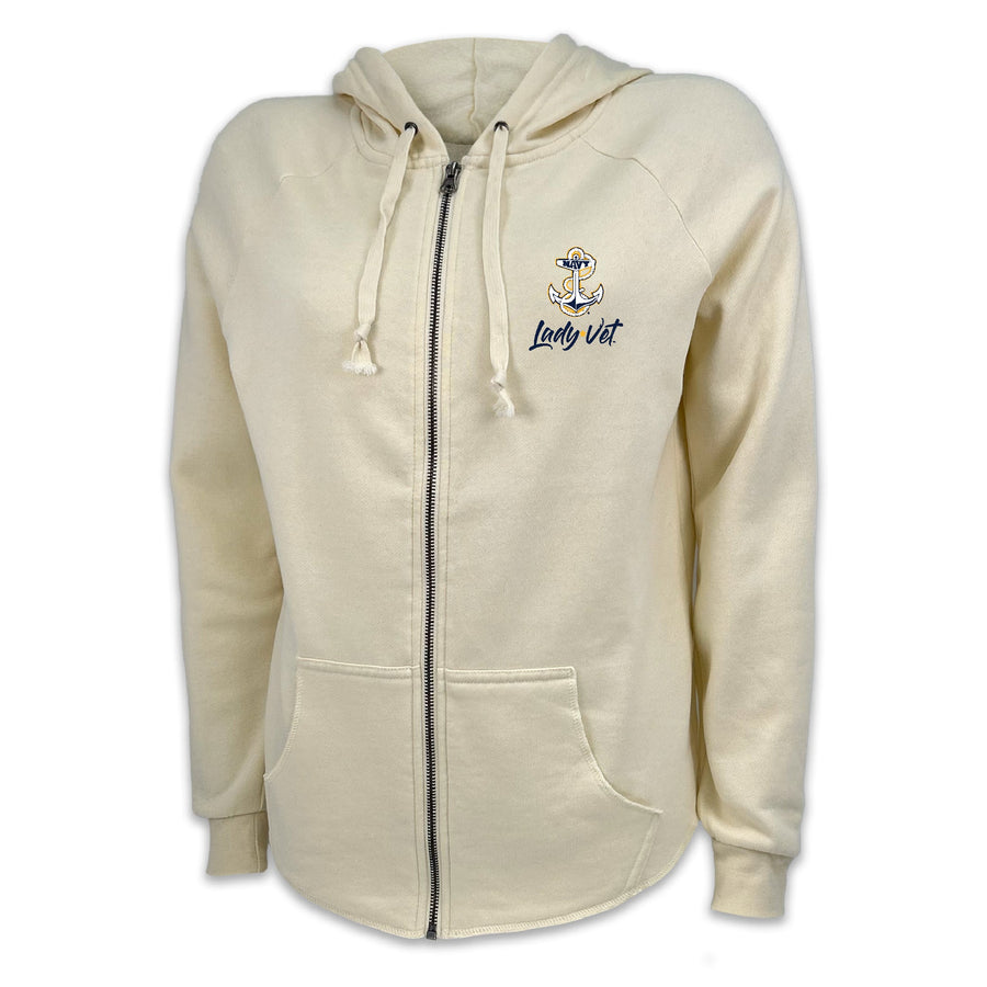 Navy Lady Vet Ladies Full Zip Hood (4 colors available)