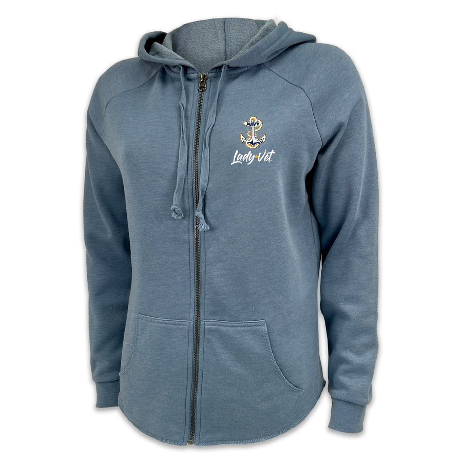 Navy Lady Vet Ladies Full Zip Hood (4 colors available)