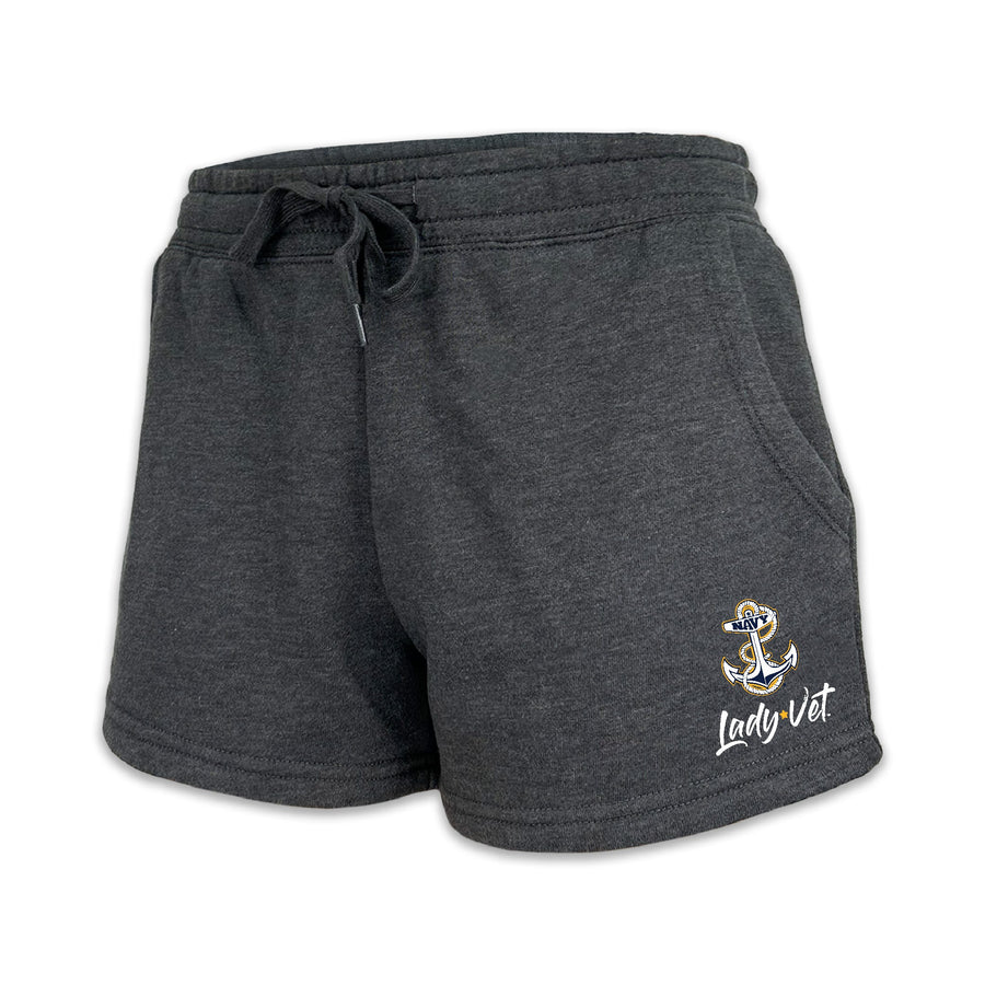 Navy Lady Vet Ladies Fleece Shorts (4 colors available)