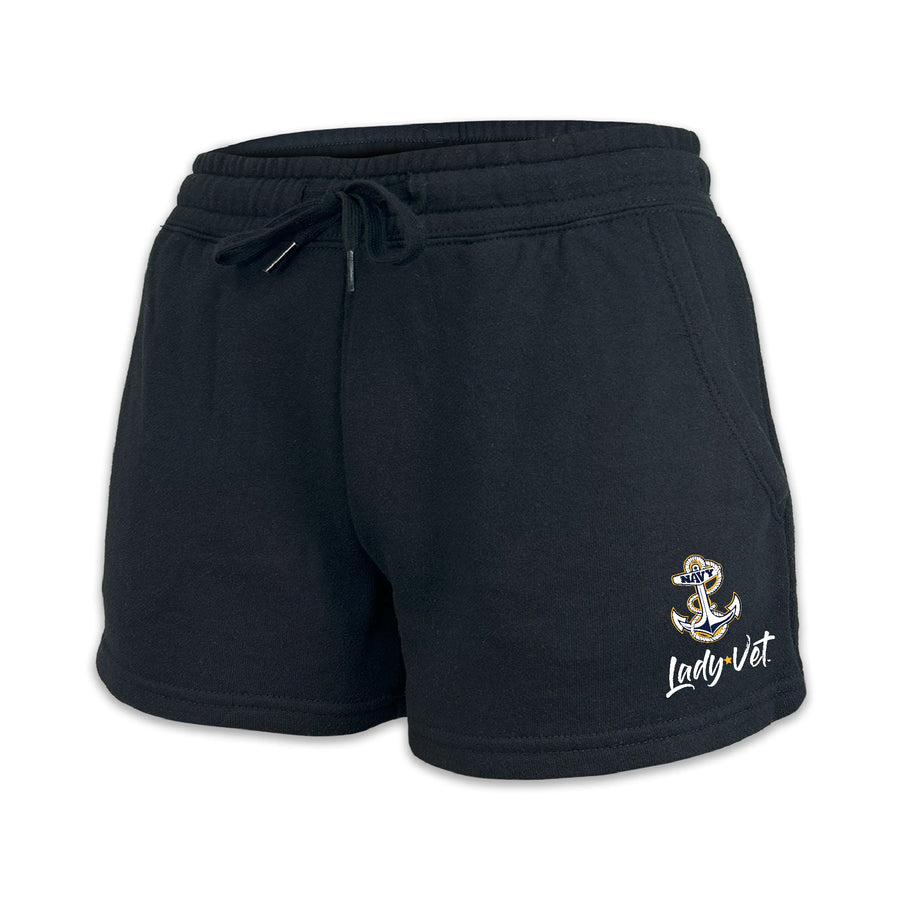 Navy Lady Vet Ladies Fleece Shorts (4 colors available)