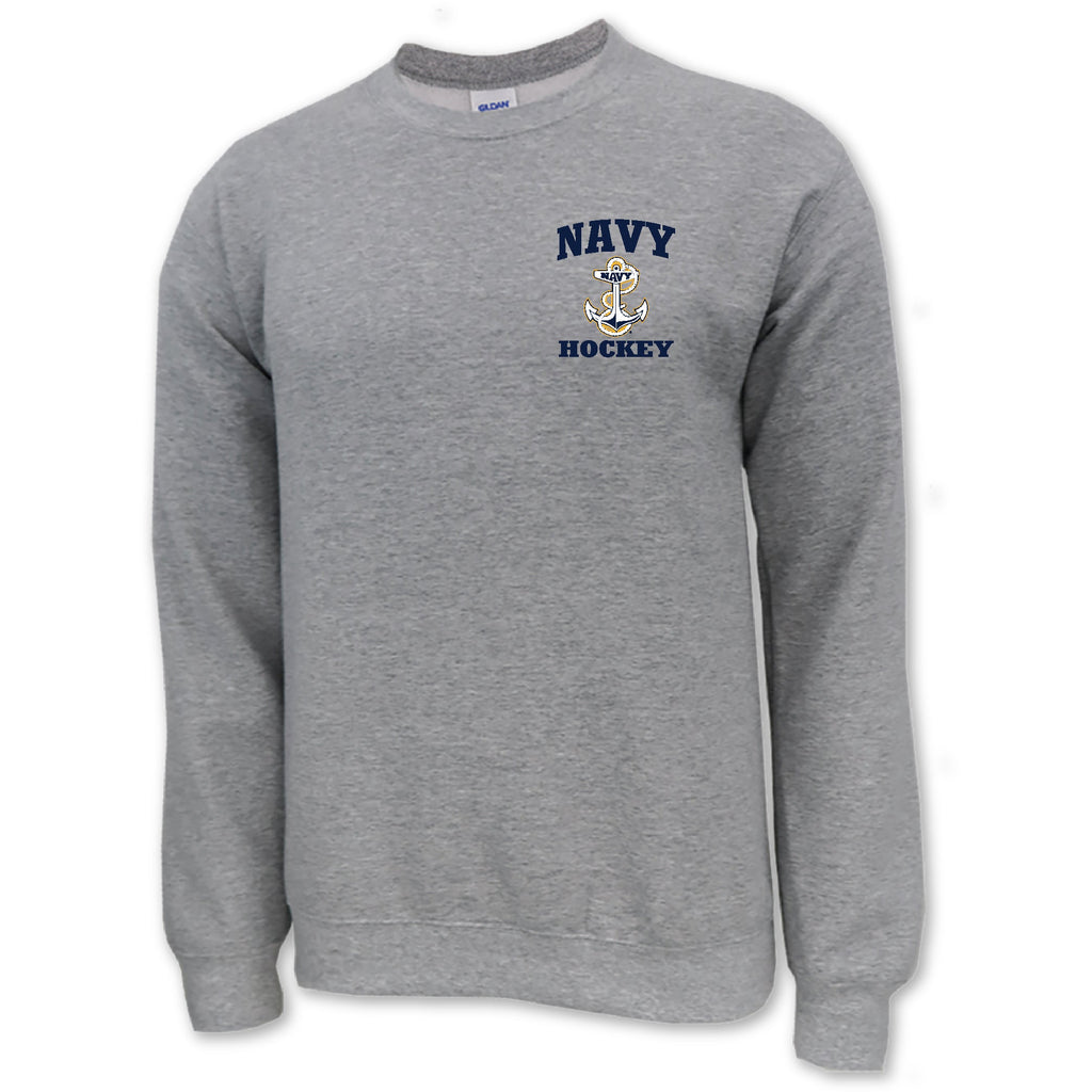 Navy Anchor Hockey Crewneck