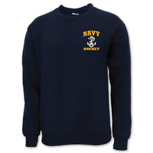 Load image into Gallery viewer, Navy Anchor Hockey Crewneck