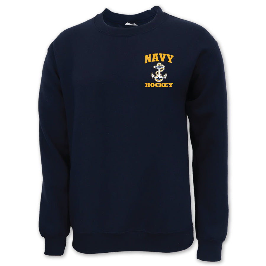 Navy Anchor Hockey Crewneck