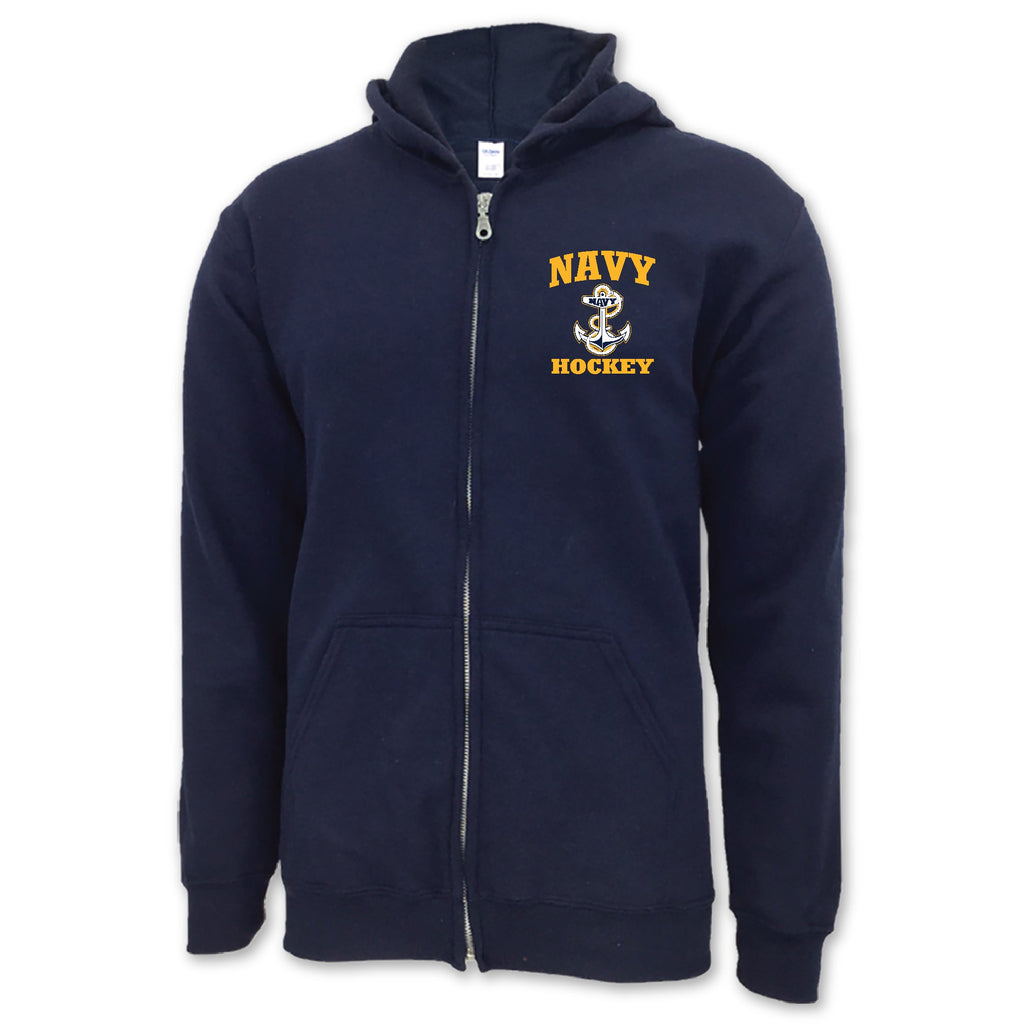 Navy Anchor Hockey Full Zip