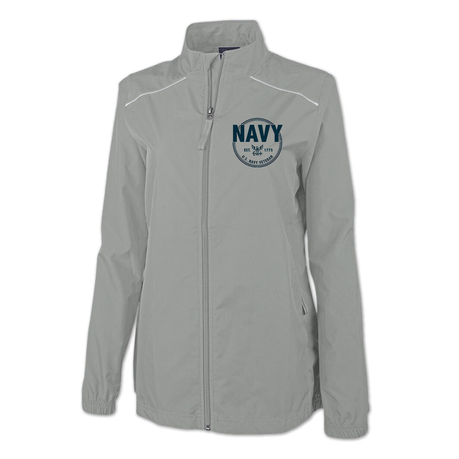 Navy Ladies Veteran Pack-N-No Reflective Jacket