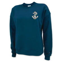 Load image into Gallery viewer, Navy Anchor Ladies Champion Crewneck