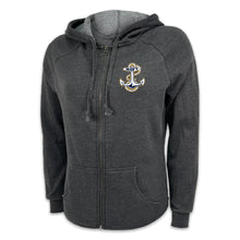 Load image into Gallery viewer, Navy Anchor Ladies Full Zip Hood (4 colors available)