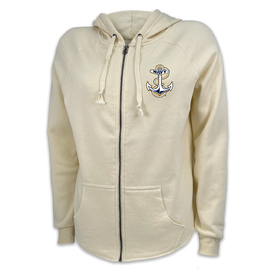 Navy Anchor Ladies Full Zip Hood (4 colors available)