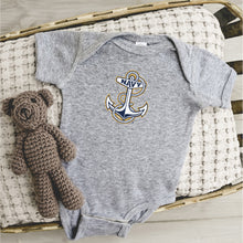 Load image into Gallery viewer, Navy Anchor Logo Infant Romper