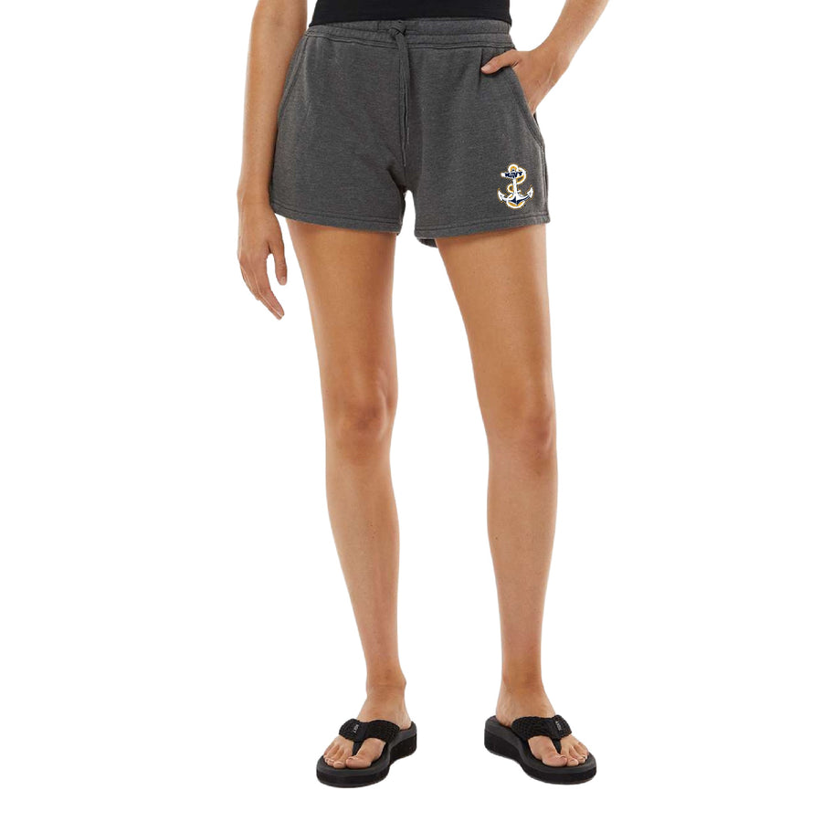 Navy Anchor Ladies Fleece Shorts (4 colors available)