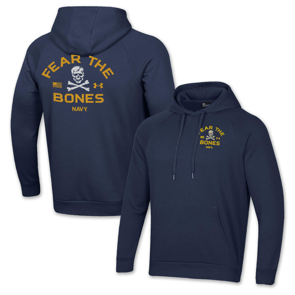 Navy Under Armour 2024 Rivalry Fear the Bones Fleece Hood (Navy)