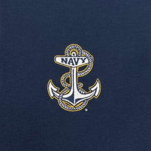 Load image into Gallery viewer, Navy Anchor Tackle Twill Embroidered Fleece Quarter Zip (Navy)