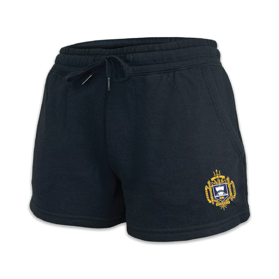 USNA Crest Ladies Fleece Shorts