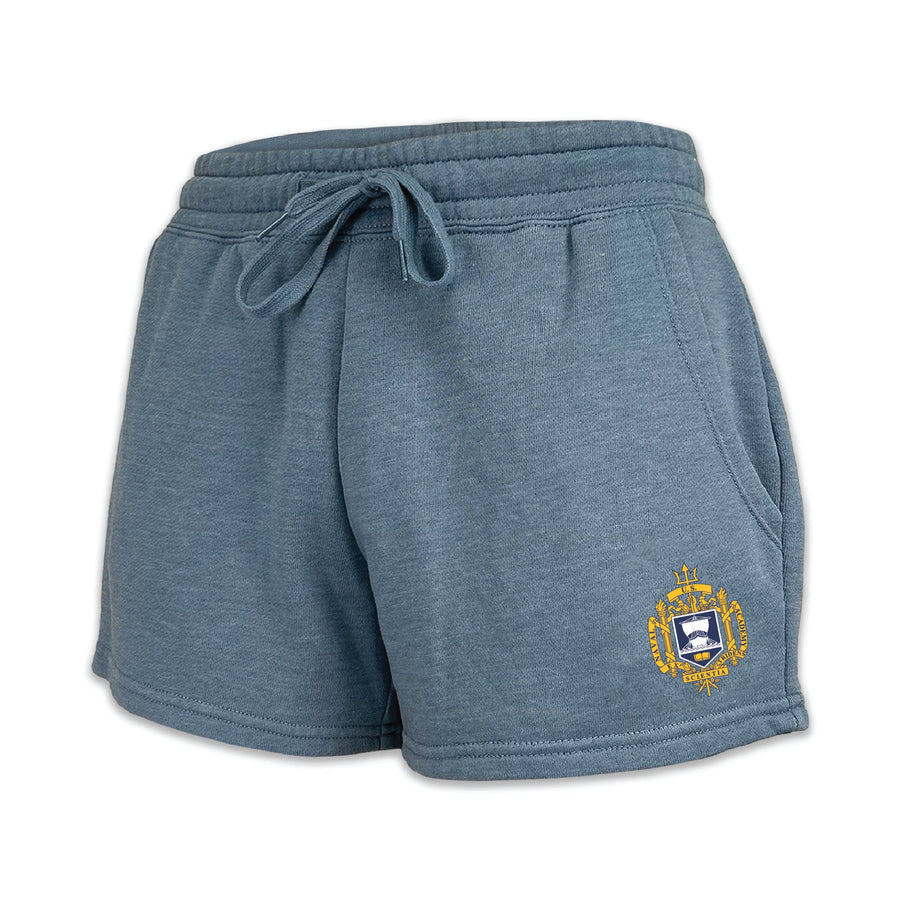 USNA Crest Ladies Fleece Shorts