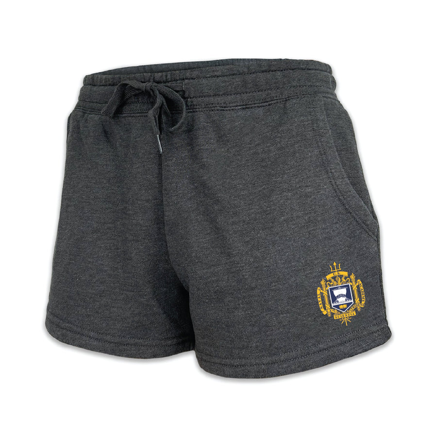 USNA Crest Ladies Fleece Shorts