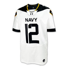 Load image into Gallery viewer, Navy Under Armour 2024 Rivalry Men&#39;s Football Replica Jersey (White)